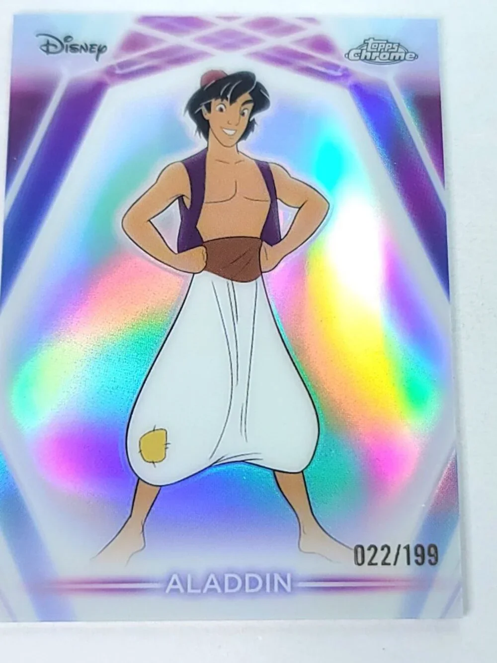 Aladdin Topps 2026 Disney Neon Holo Chrome Refractor Limited 022/199 CNE